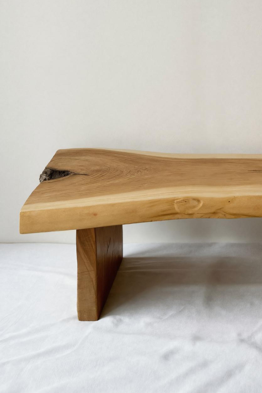 Minimalist Live Edge Bench For Entryway