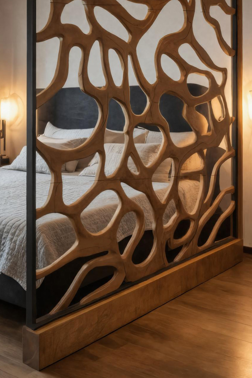 Modern Divider With Openwork For Bedroom