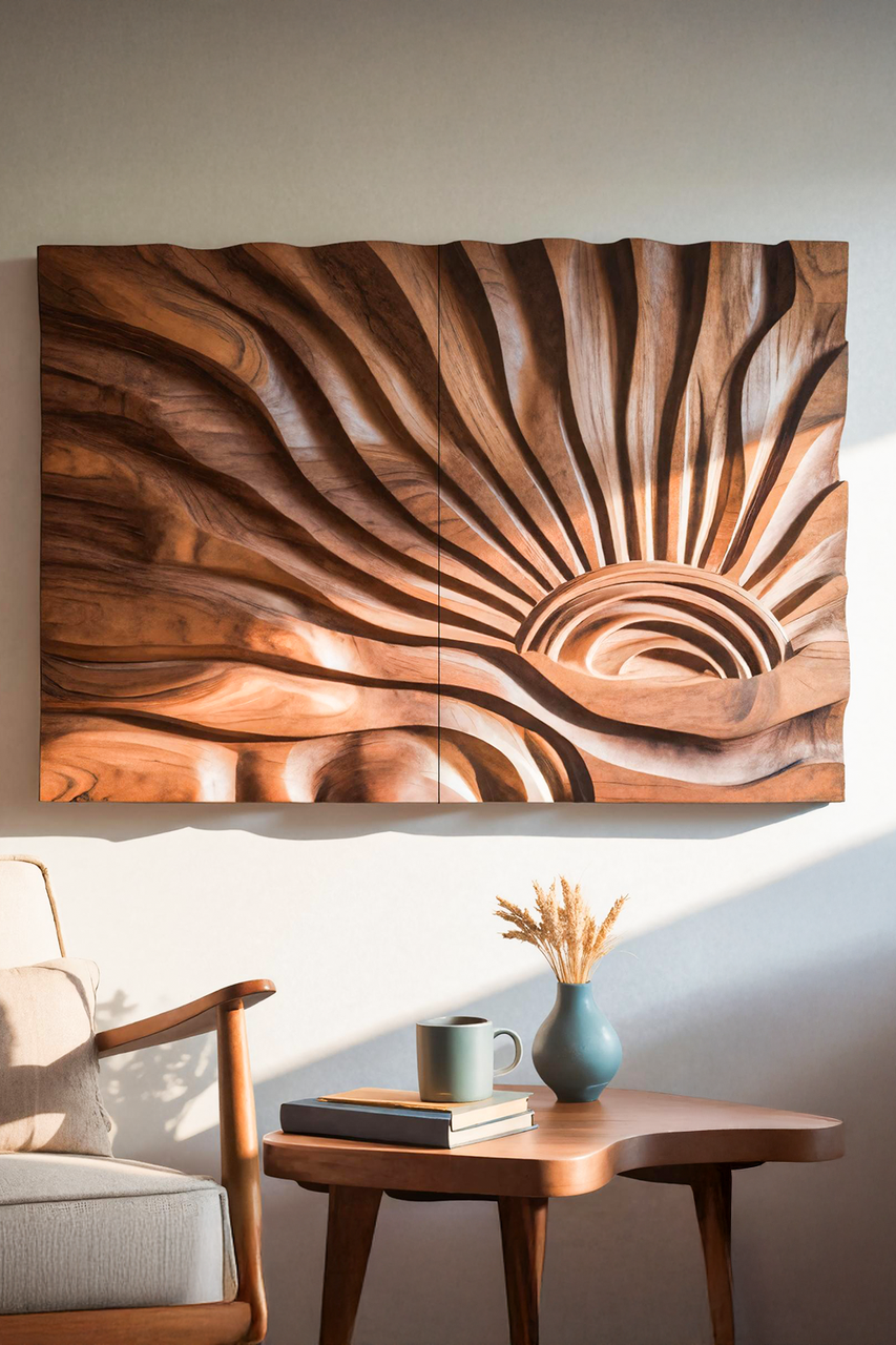 Sunburst Wall Sculpture For Living Room