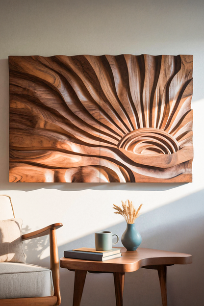 Sunburst Wall Sculpture For Living Room
