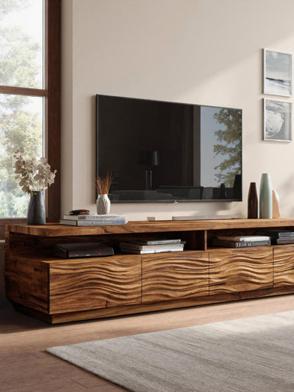 Modern TV Stand With Storage Cabinets For Living Room