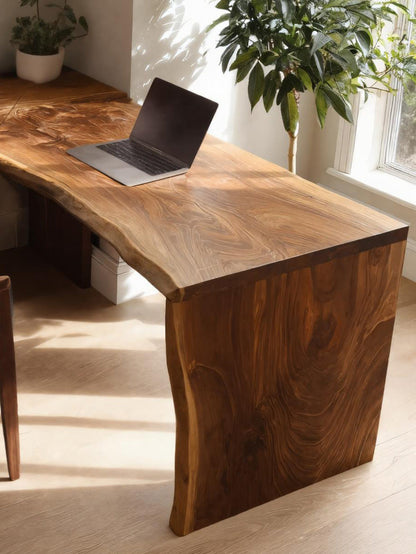 Modern Live Edge L Shaped Desk For Study Room