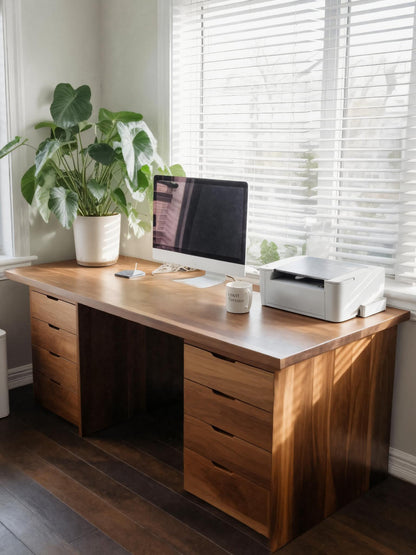 Modern Desk With Multiple Drawers For Home Office