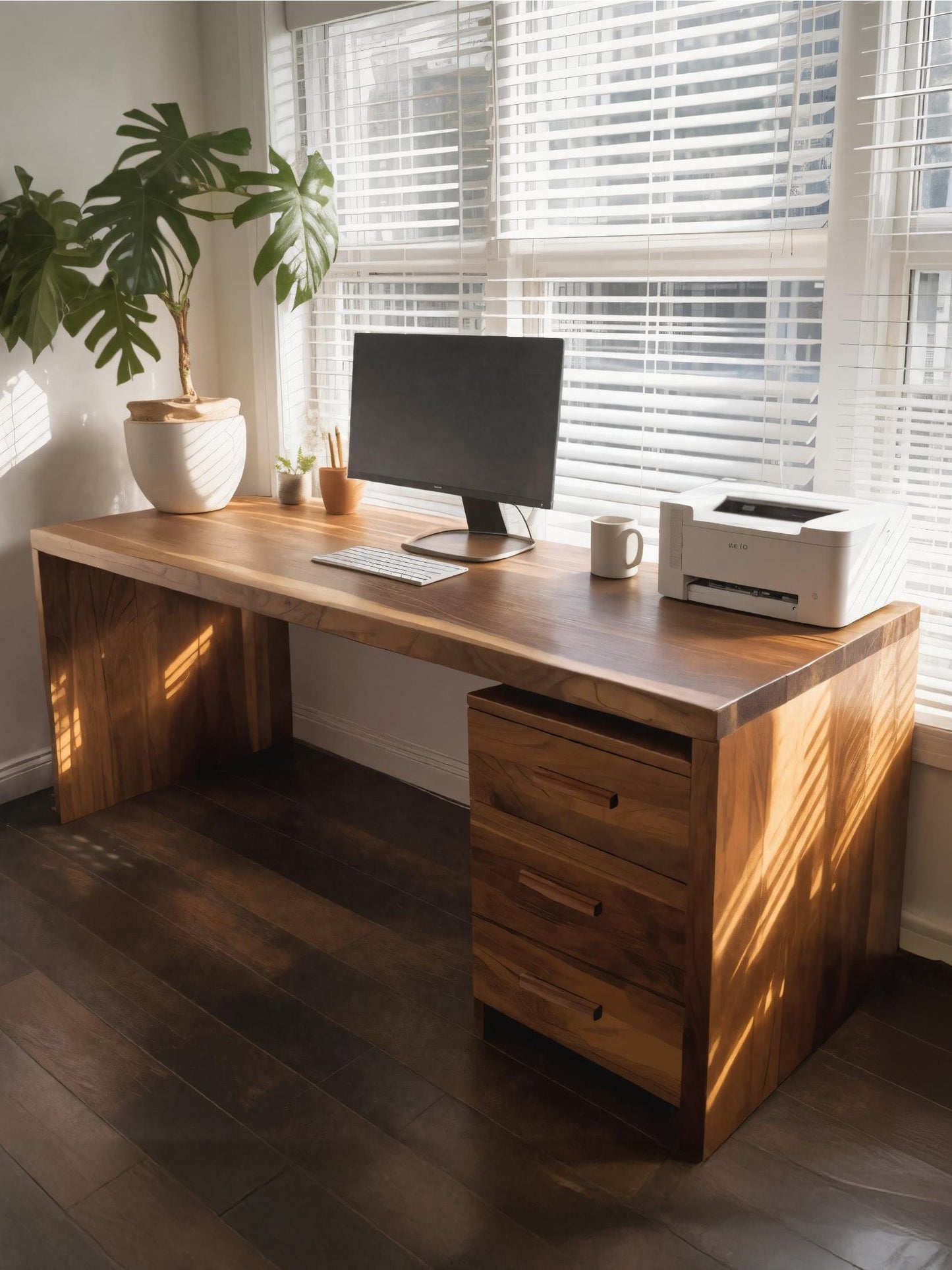 Modern Office Desk With Drawers For Home Office