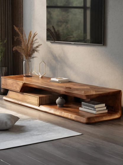 Modern TV Stand With Storage Shelves For Living Room