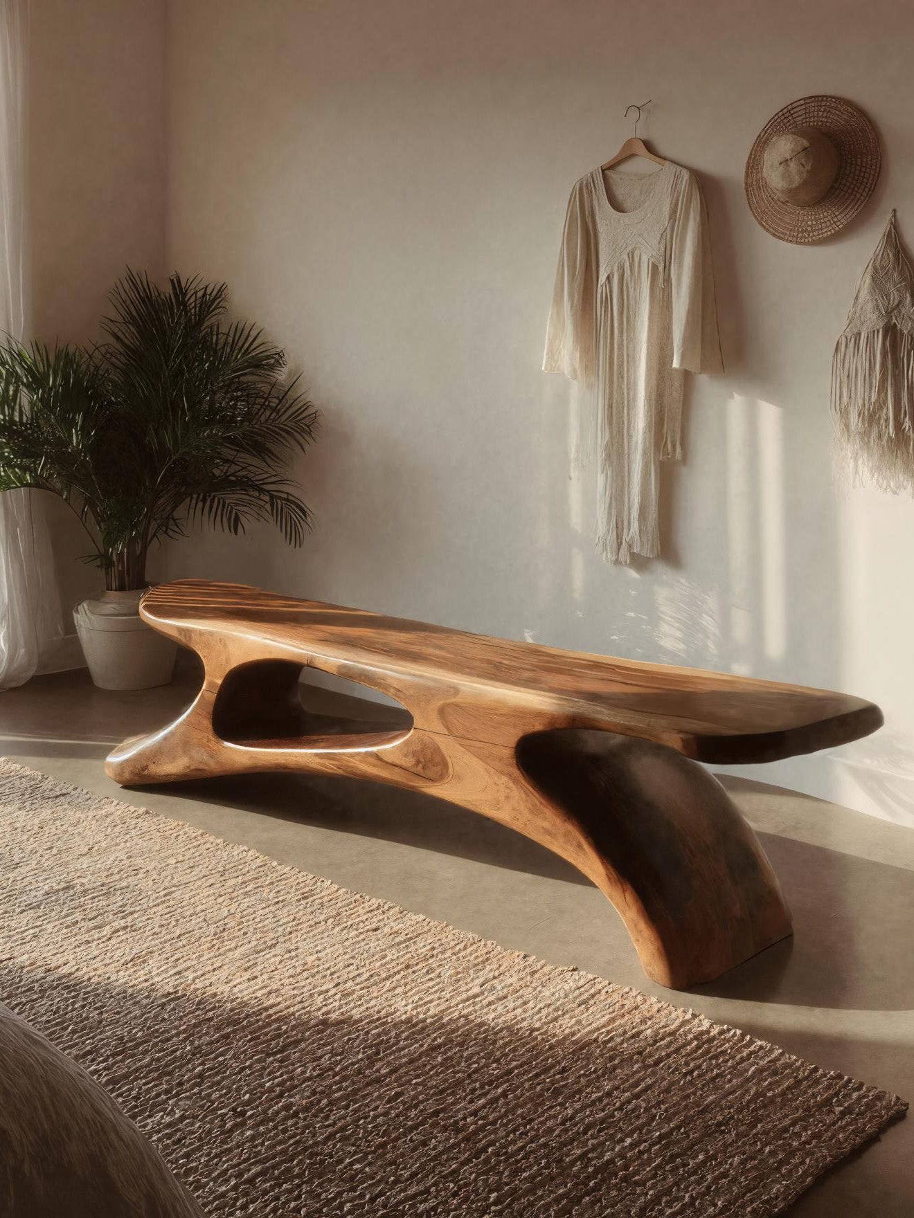 Modern Sculptural Bench For Bedroom Or Living Room