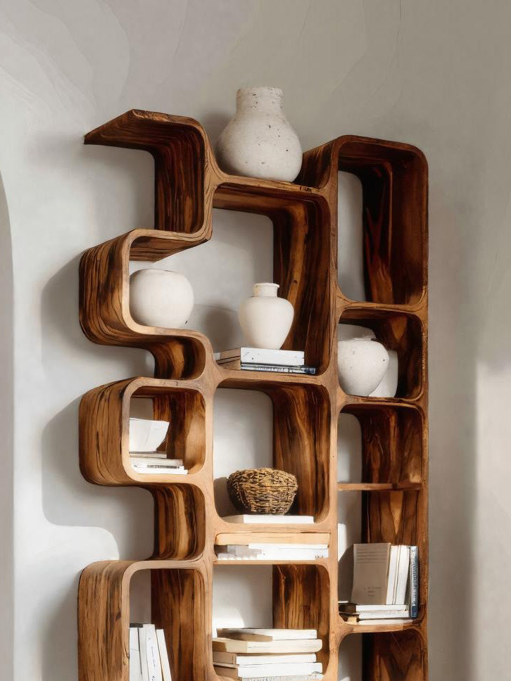 Modern Bookshelf With Integrated Compartments For Living Room