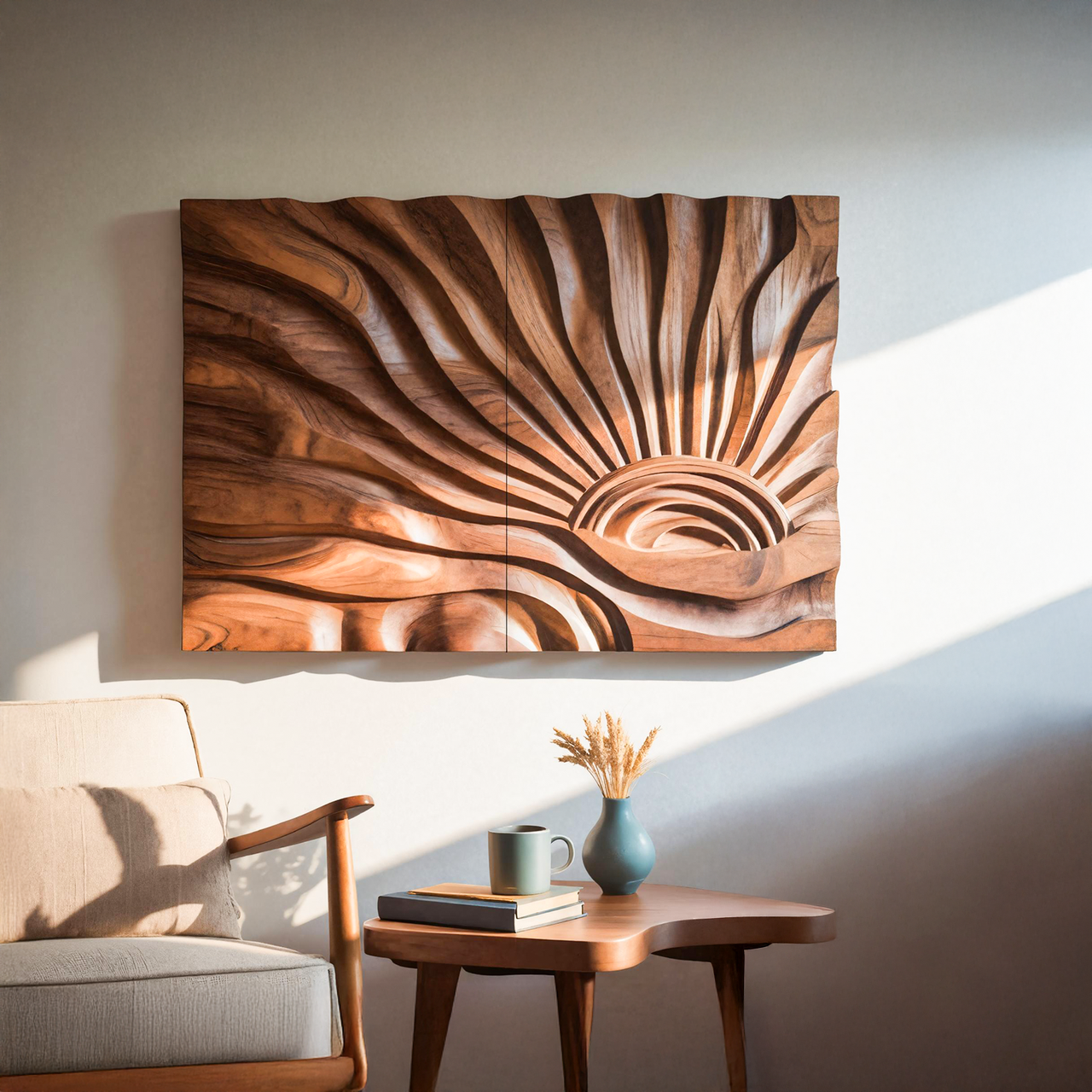 Sunburst Wall Sculpture For Living Room