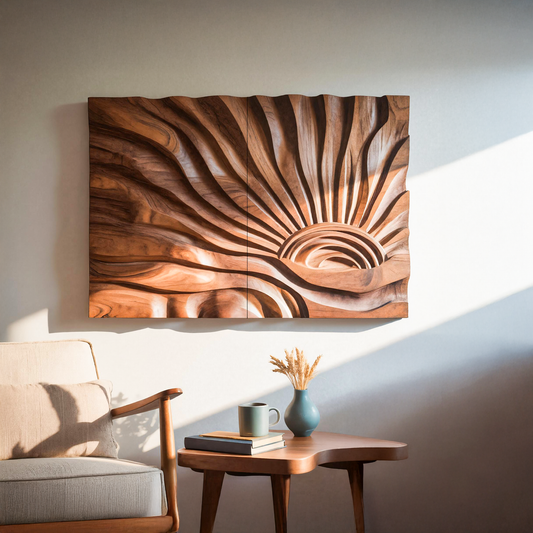 Sunburst Wall Sculpture For Living Room