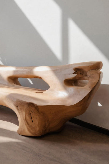 Modern Sculpted Bench For Living Room Or Entryway