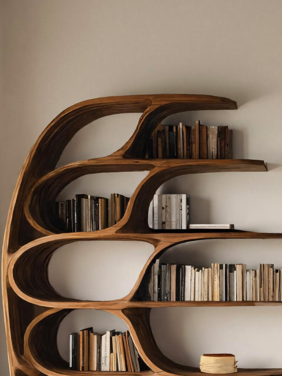 Modern Sculptural Bookshelf For Bedroom Or Living Room