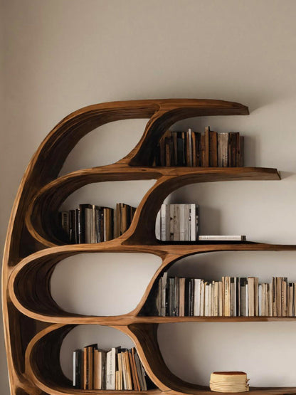 Modern Sculptural Bookshelf For Bedroom Or Living Room