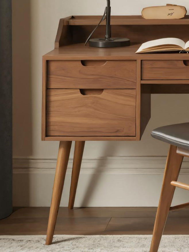 Mid Century Writing Desk With Drawers For Home Office
