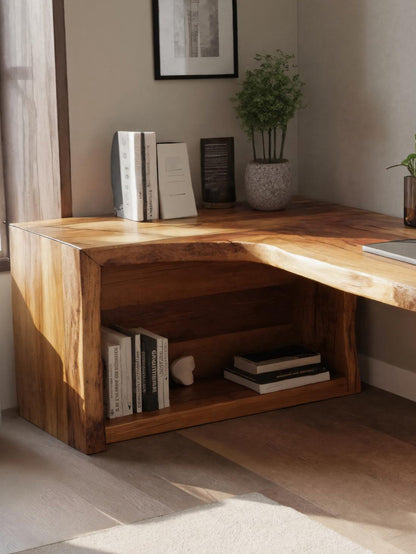Modern Live Edge L Shaped Desk For Home Office