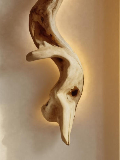 Rustic Organic Wall Lamp Sculpture For Living Room