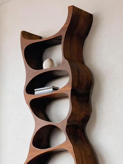 Tall Sculptural Wall Mounted Bookshelf For Living Room
