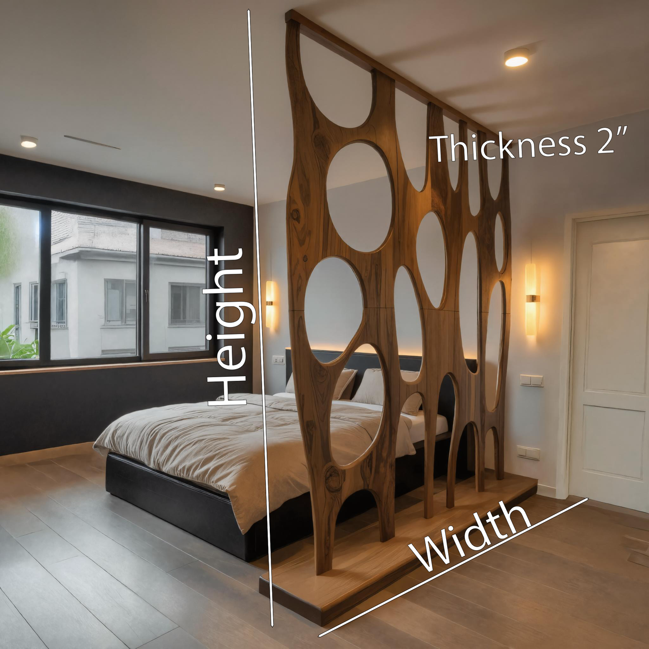 Modern Room Divider With Openwork For Bedroom Or Living Room