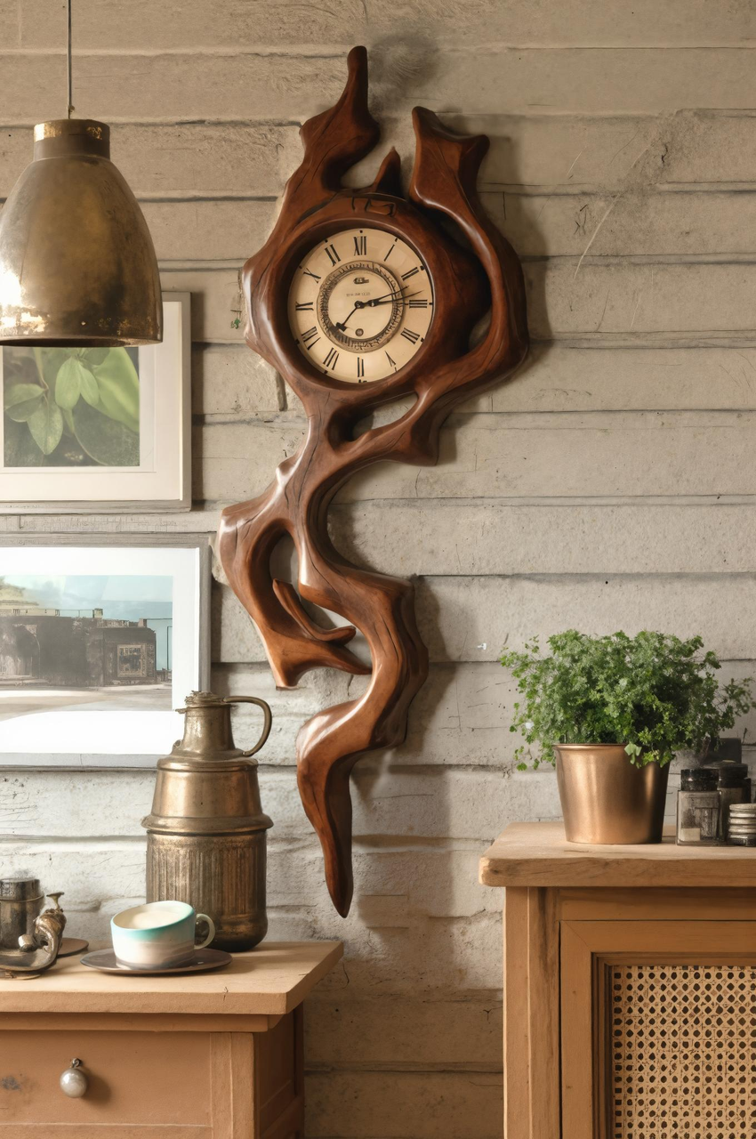 Artistic Wall Clock With Handcrafted Design For Living Room