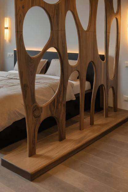 Modern Room Divider With Openwork For Bedroom Or Living Room