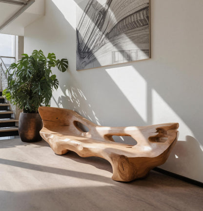 Modern Sculpted Bench For Living Room Or Entryway