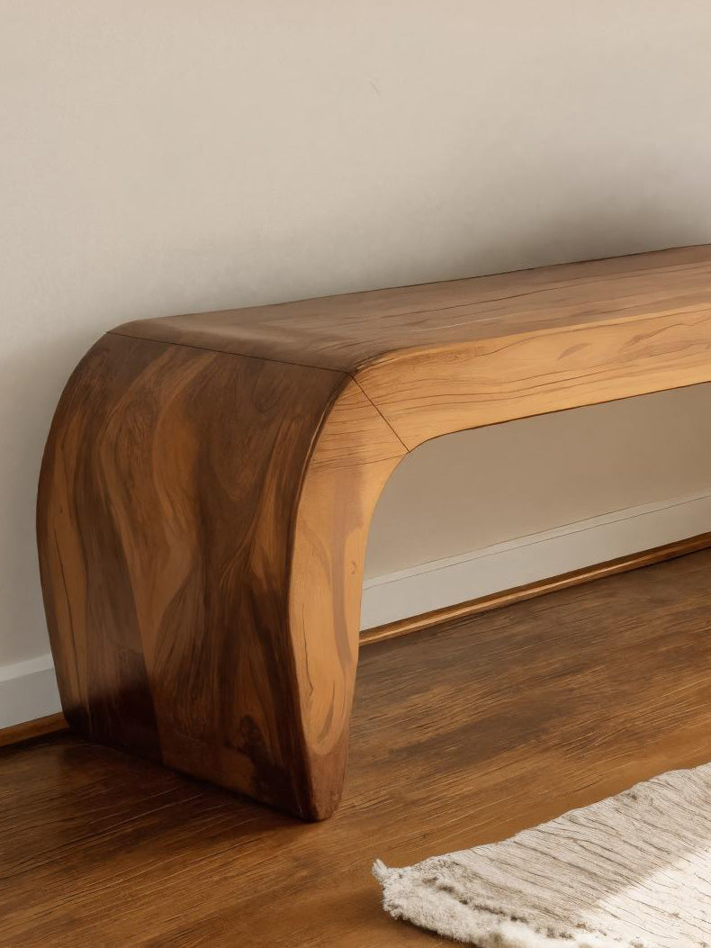 Contemporary Bench With Curved Design For Entryway