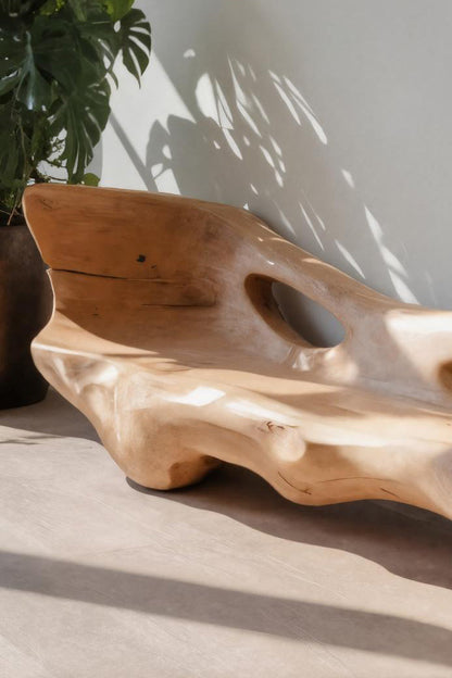 Modern Sculpted Bench For Living Room Or Entryway