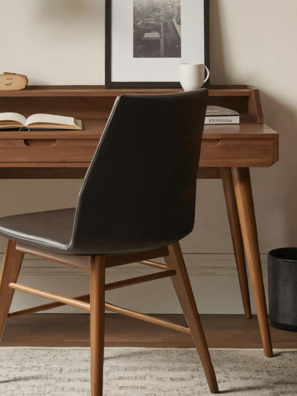 Mid Century Writing Desk With Drawers For Home Office