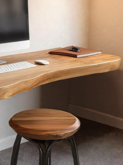 Modern Live Edge Floating Desk For Home Office