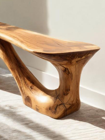 Modern Sculptural Bench With Organic Design For Living Room