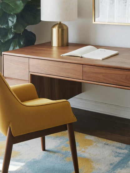 Mid Century Writing Desk With Drawers For Home Office