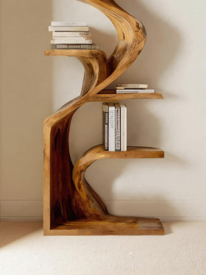 Handcrafted Sculpted Bookshelf For Living Room