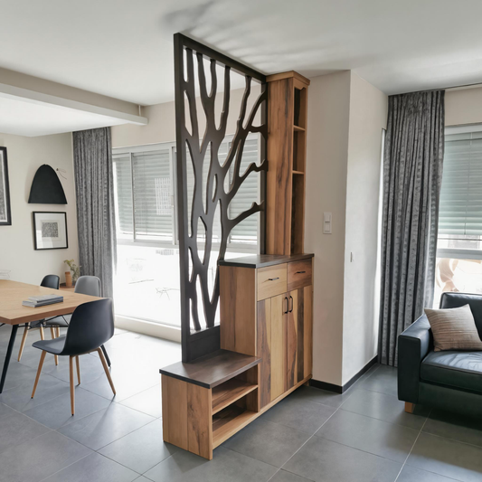 Modern Tree Pattern Divider Cabinet For Living Room