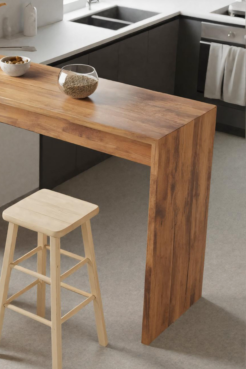 Warm Bar Table With Storage For Compact Kitchen