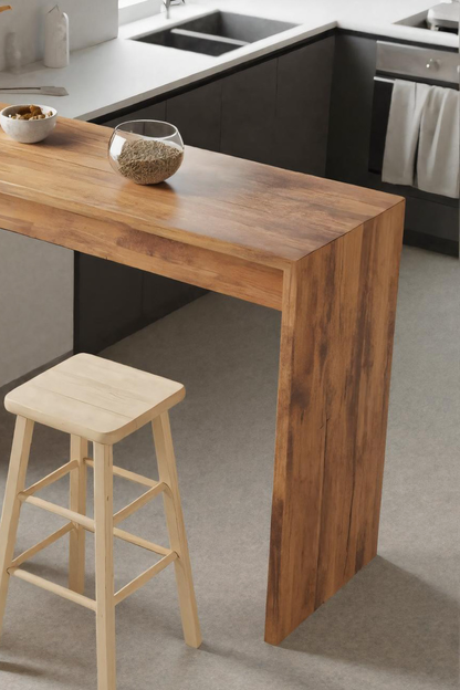 Warm Bar Table With Storage For Compact Kitchen