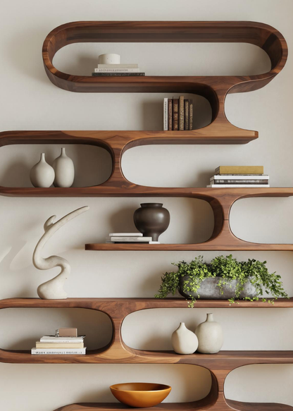 Organic Oval Bookshelf For Living Room Or Creative Studio