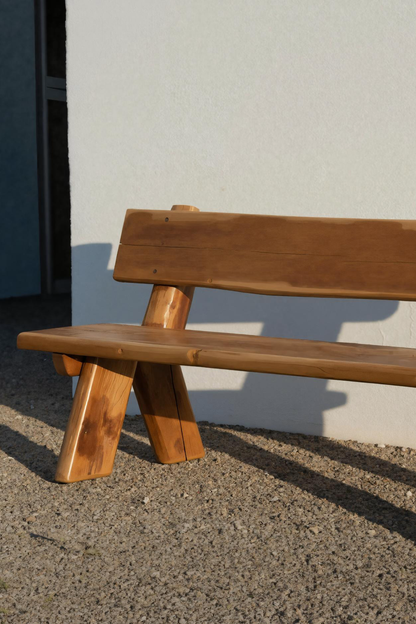 Rustic Handmade Bench With Heart Cutout For Garden Or Porch