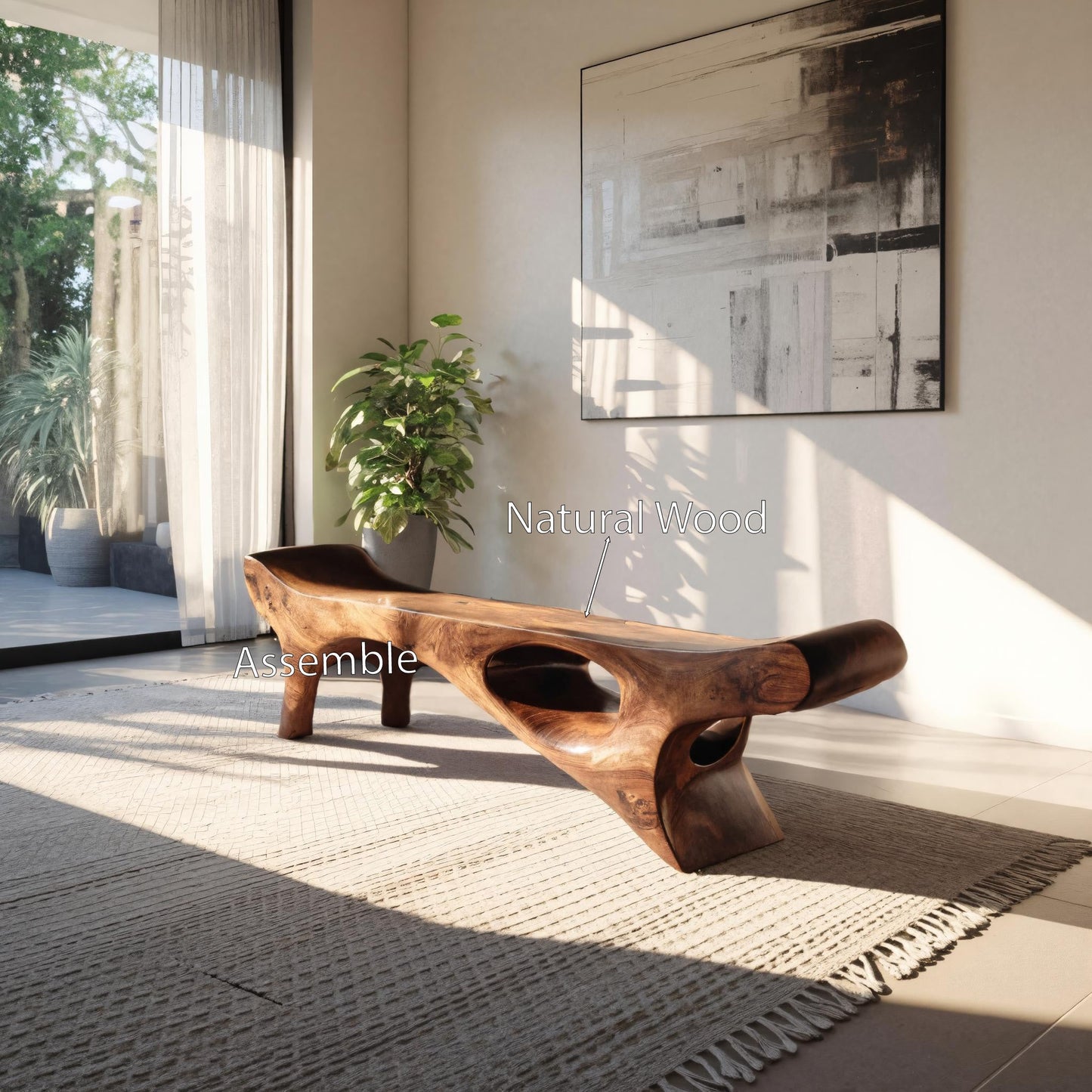 Artistic Bench For Living Room Or Entryway