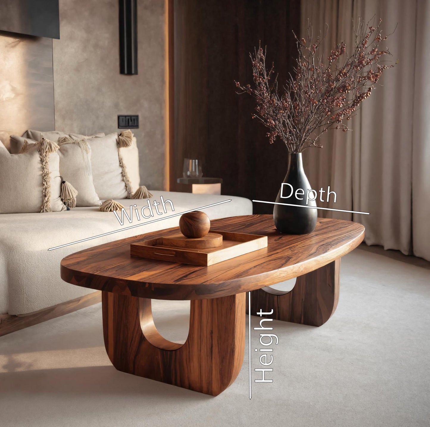 Modern Sculptural Coffee Table For Living Room