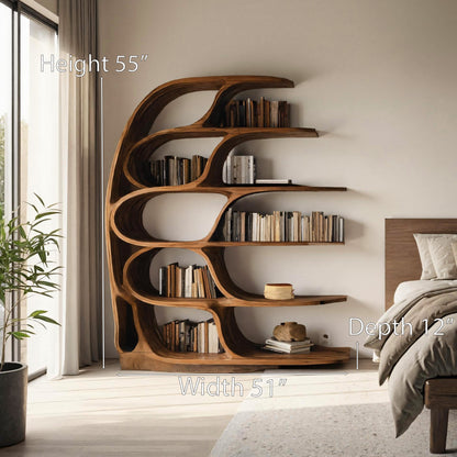 Modern Sculptural Bookshelf For Bedroom Or Living Room