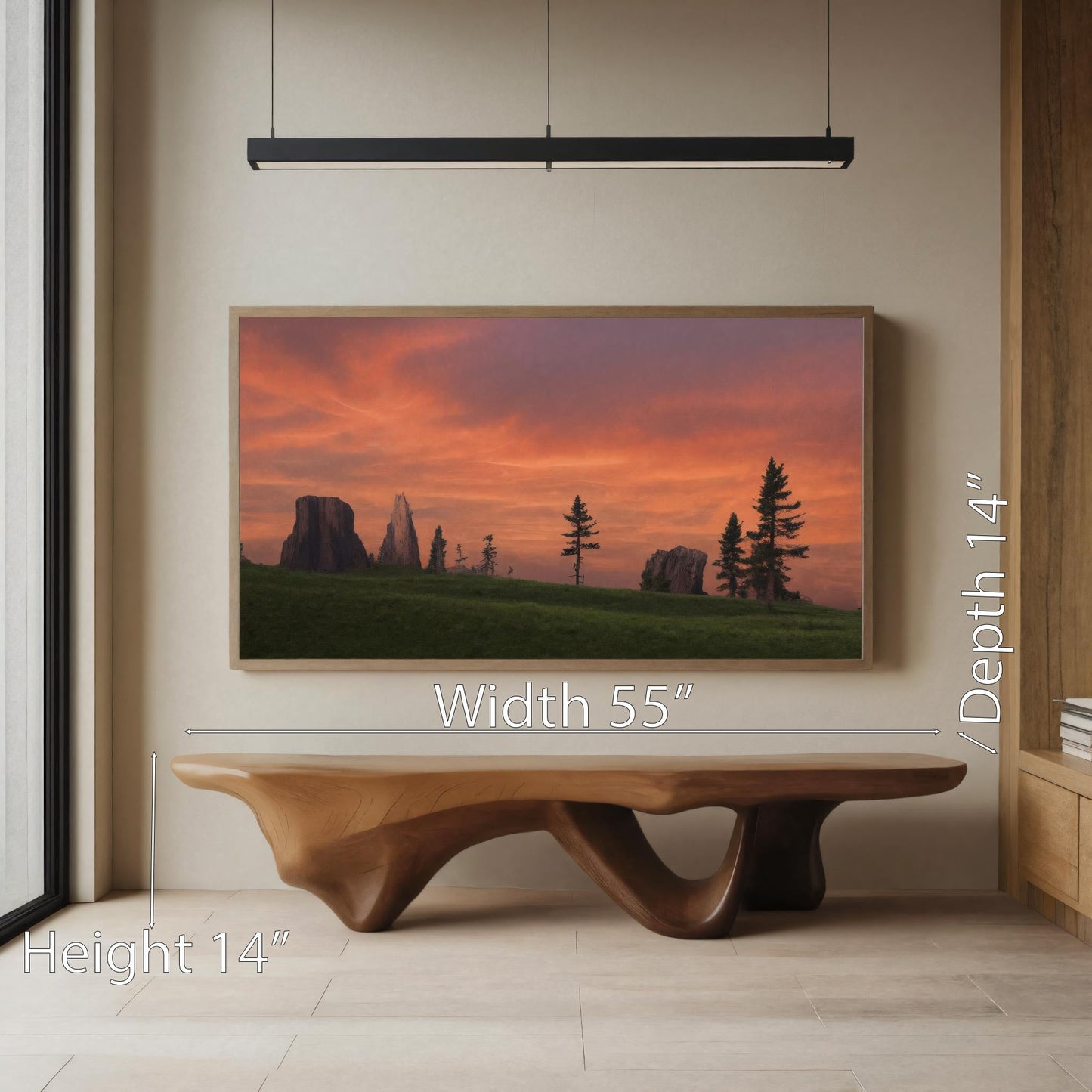 Modern Sculptural Bench With Flowing Design For Living Room