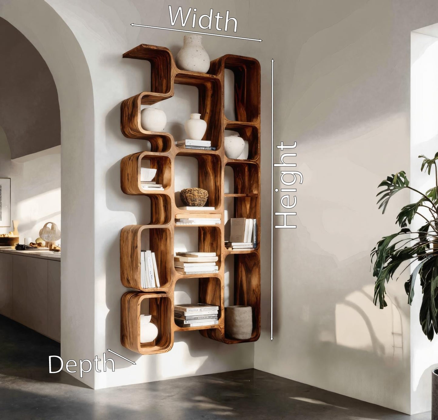 Modern Bookshelf With Integrated Compartments For Living Room