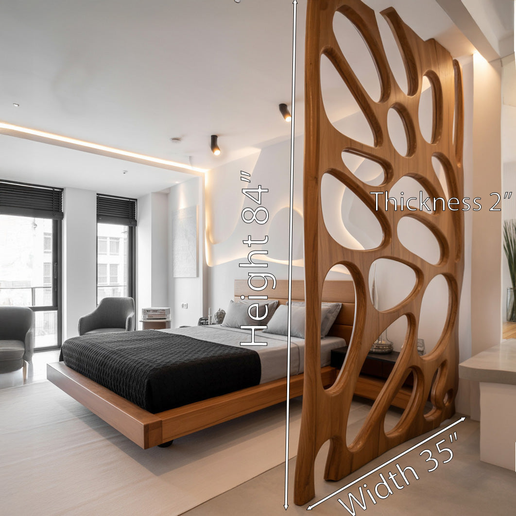 Artistic Room Divider With Sculptural Design For Bedroom Or Living Room