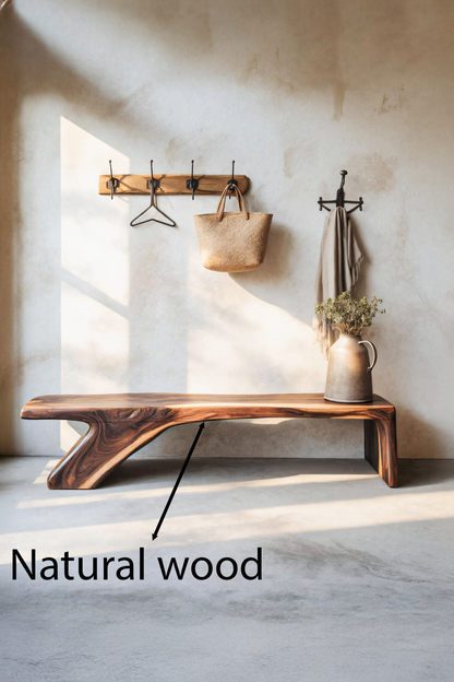 Architectural Bench With Sculpted Z Base For Entryway