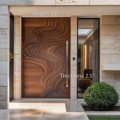 Contemporary Sculptural Door With Abstract Design For Living Room