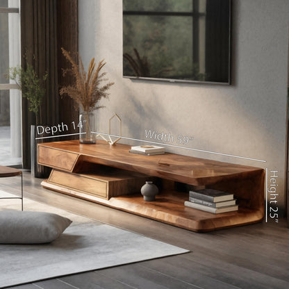 Modern TV Stand With Storage Shelves For Living Room