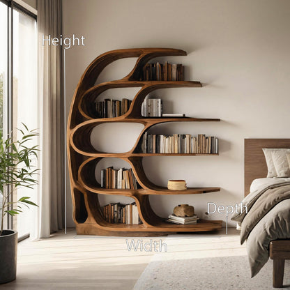 Modern Sculptural Bookshelf For Bedroom Or Living Room