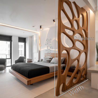 Artistic Room Divider With Sculptural Design For Bedroom Or Living Room