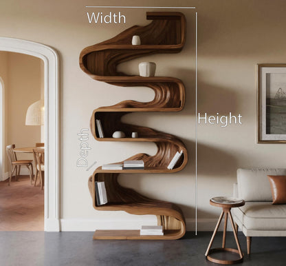 Artistic Sculptural Bookshelf For Living Room