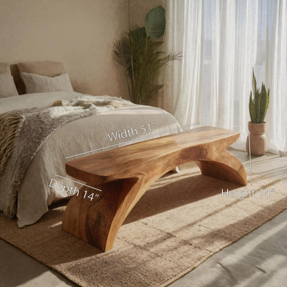 Organic Sculptural Bench For Bedroom Or Living Room