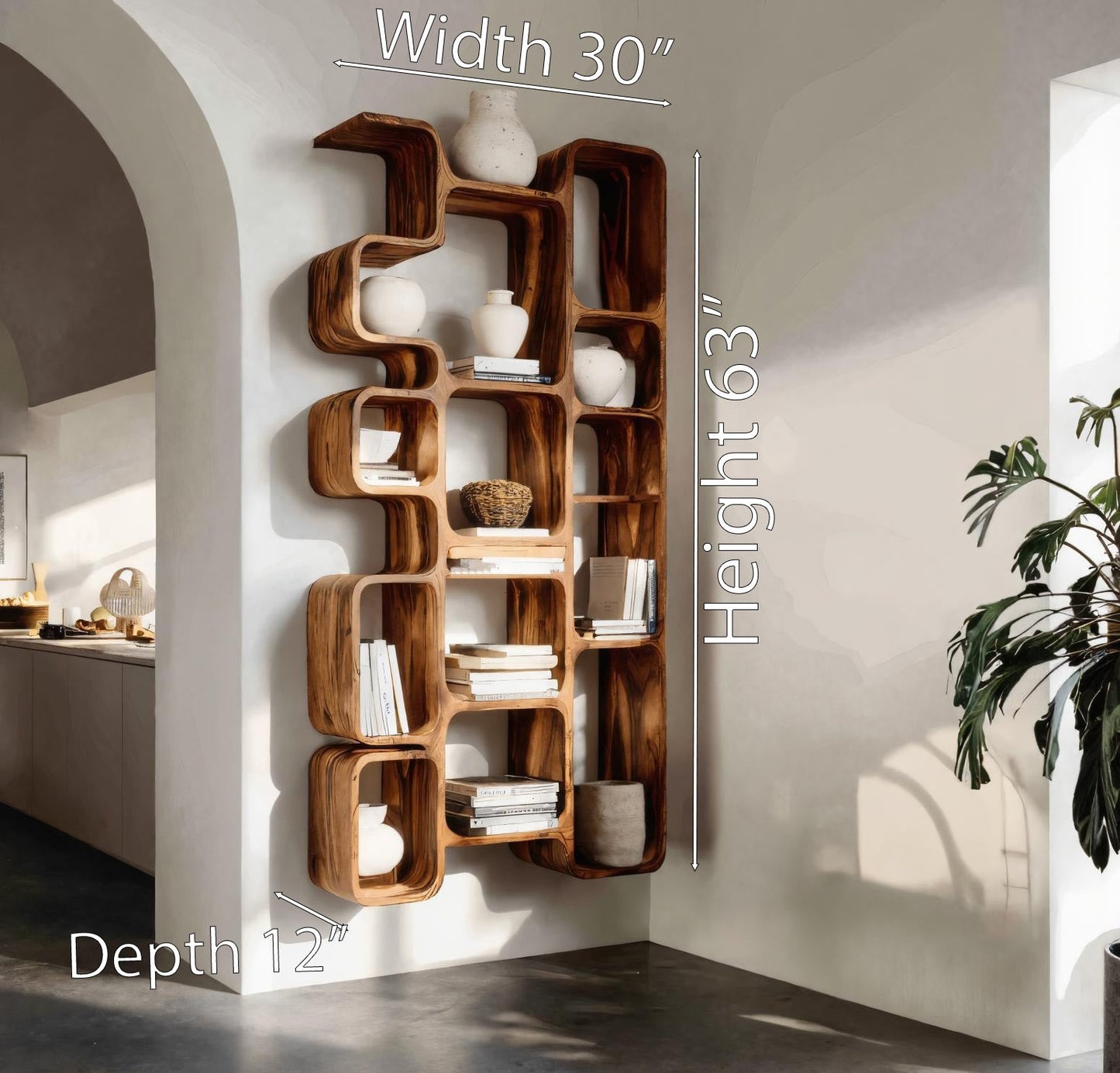 Modern Bookshelf With Integrated Compartments For Living Room